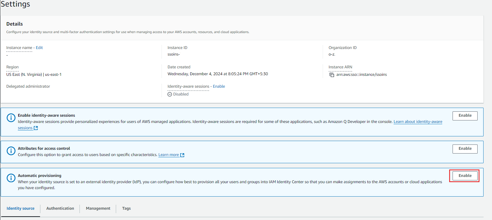 Automatic provisioning in AWS