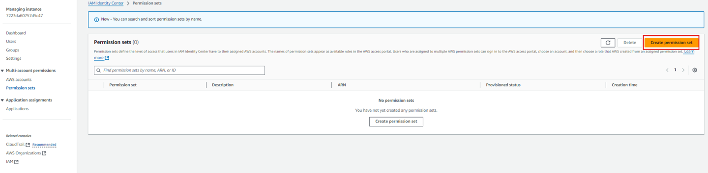 Create permission set in AWS