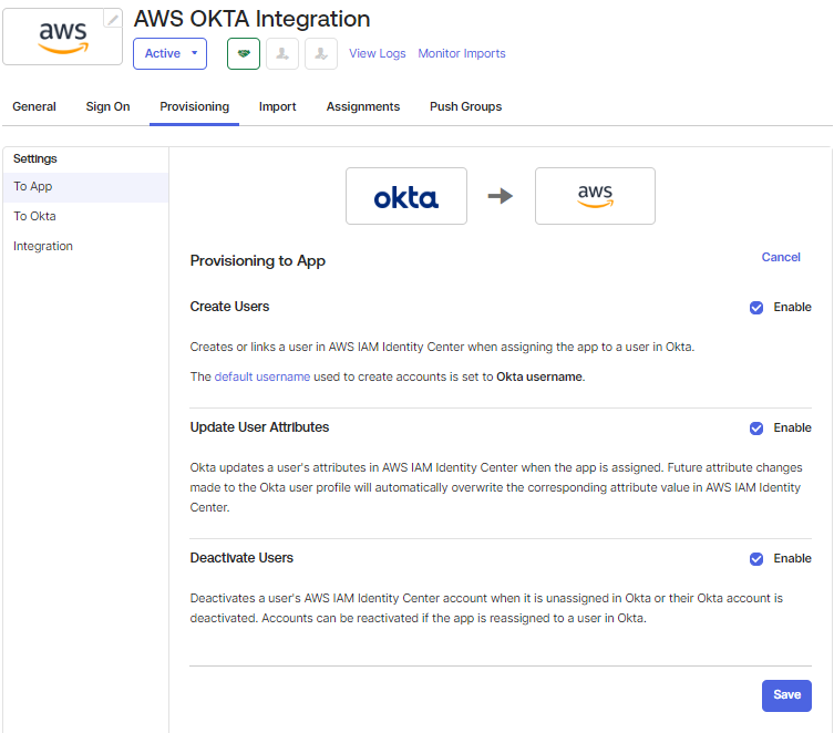 Manage users in Okta